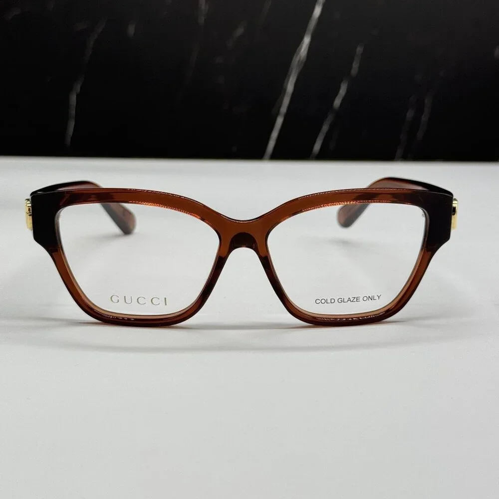 NEW GUCCI GG1597O 003 EYEGLASSES BROWN WOMEN EYEWEAR GUCCI